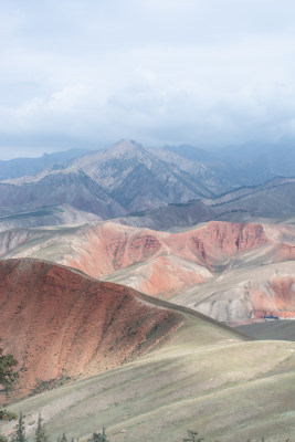 青海海北祁连山卓尔山丹霞地貌自然风光