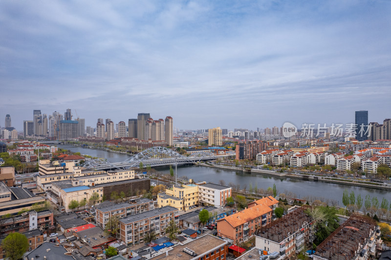 天津海河风景线城市建筑风光航拍