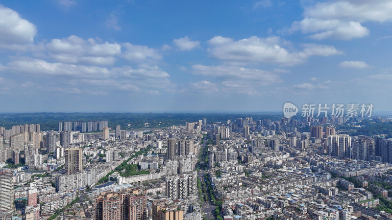 航拍四川乐山大景乐山建设