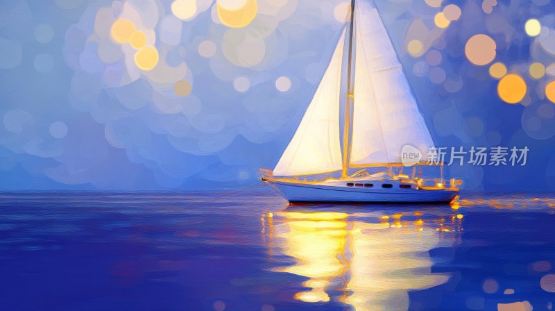 扬帆起航的帆船