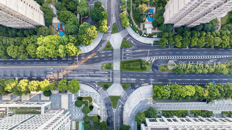 武汉汉口泛海道路航拍