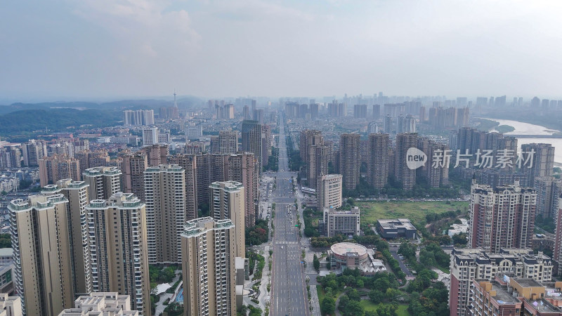 航拍四川乐山城市建设乐山大景