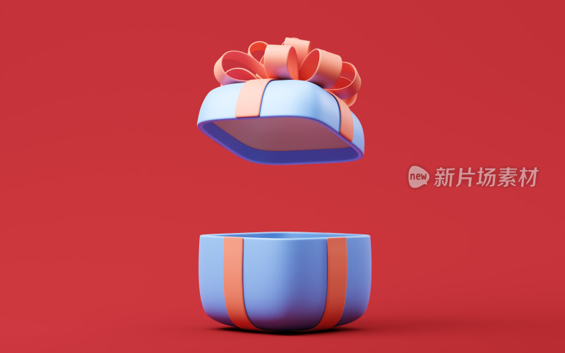 卡通风格圆角礼物盒3D渲染