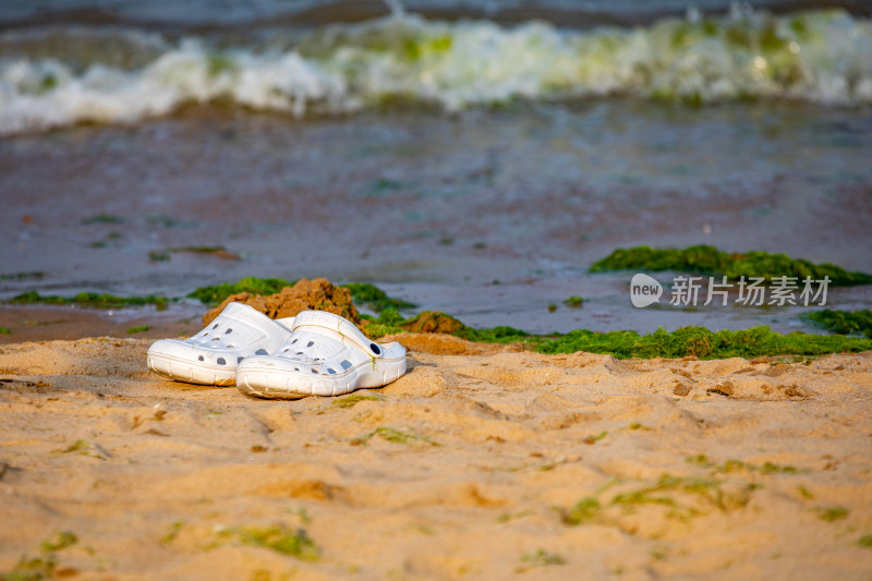 山东日照金沙滩海滨海岸海滩景观