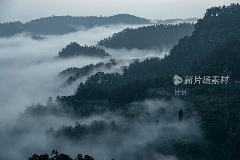 山间云雾缭绕