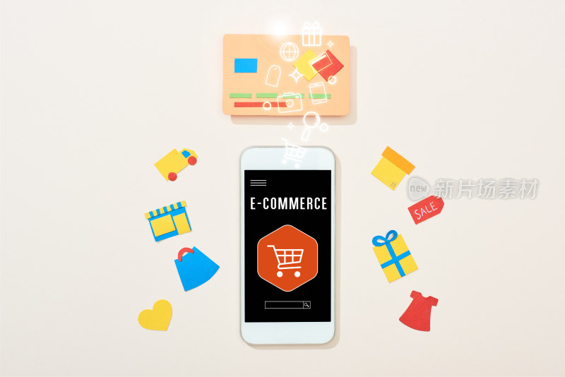 手机电商购物概念素材