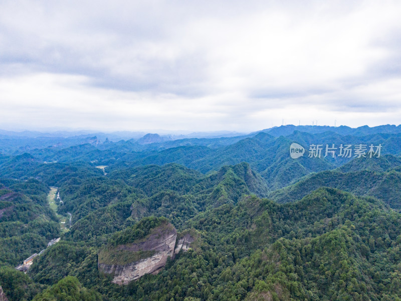 湖南通道丹霞地貌万佛山航拍摄影图