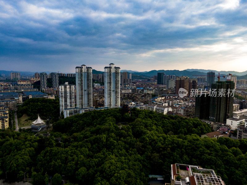 湖南怀化城市建设航拍图