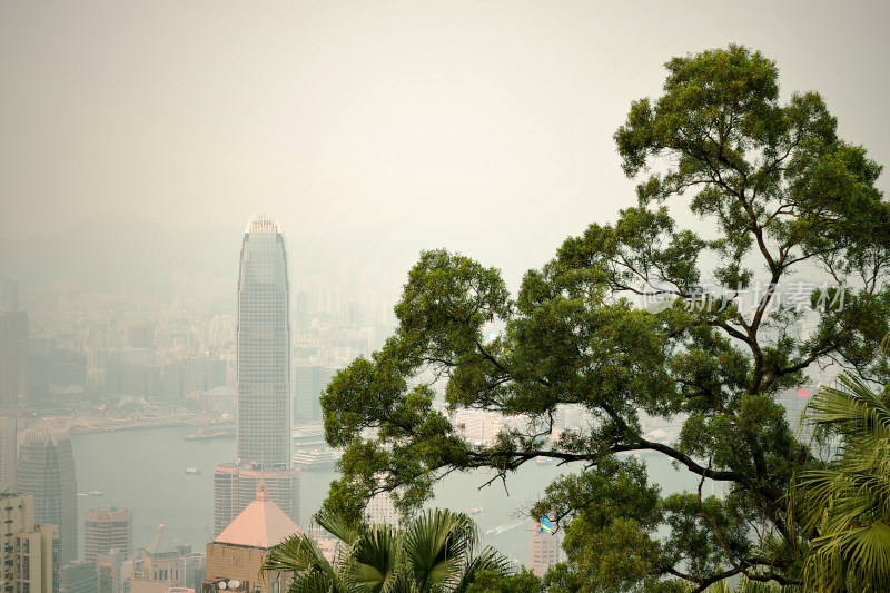 香港太平山顶俯看维多利亚港