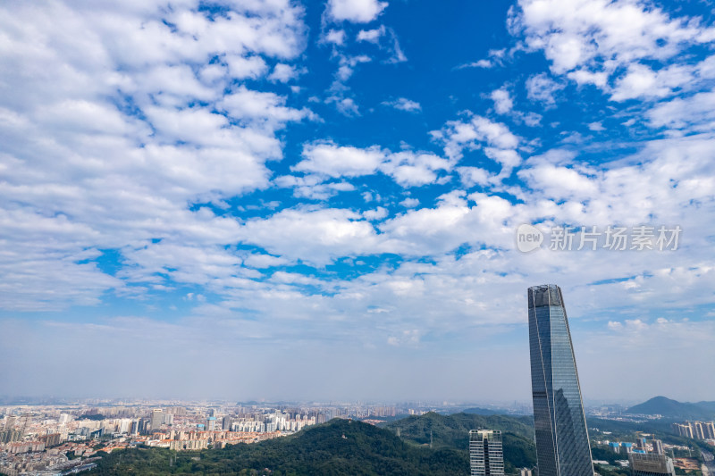 广东东莞鸿福路城市建设航拍摄影图