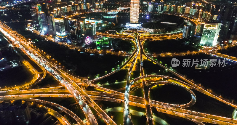 河南郑州金水立交夜景