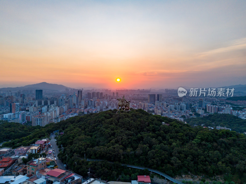 福建泉州日落航拍图