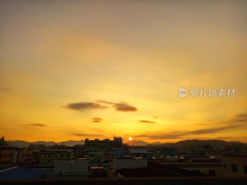 城市晚霞夕阳