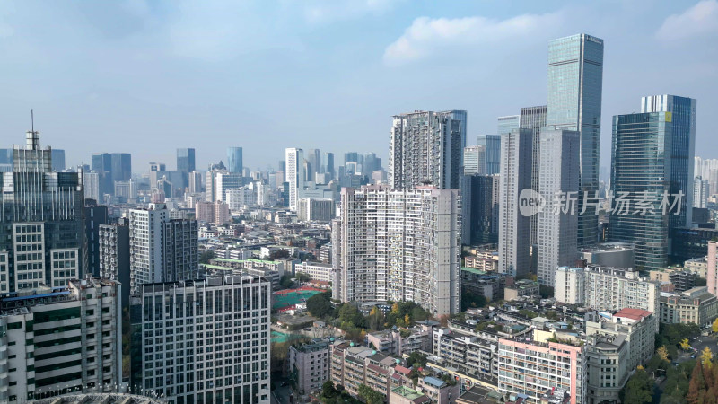 航拍成都锦江区CBD成都大景