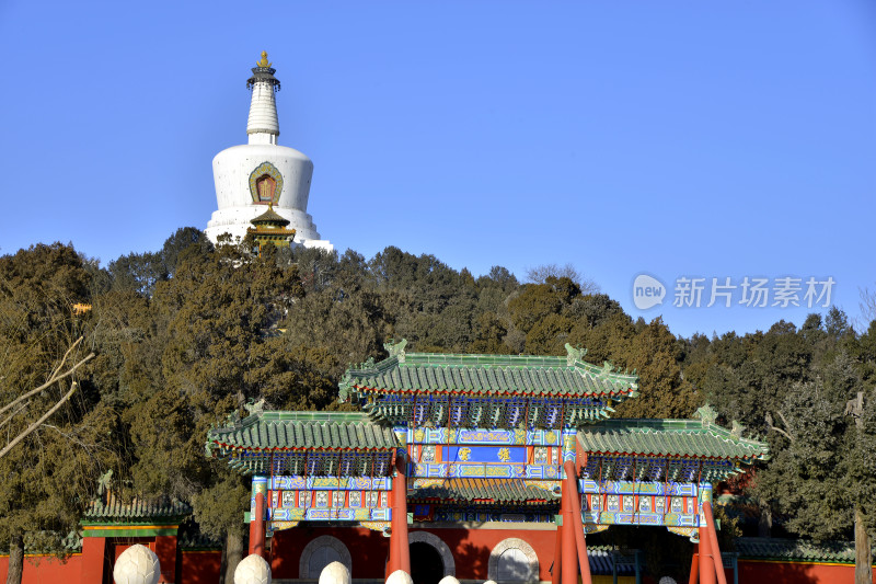 北京北海公园白塔景观