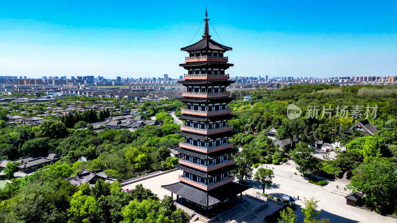 江苏扬州大明寺4A景区航拍