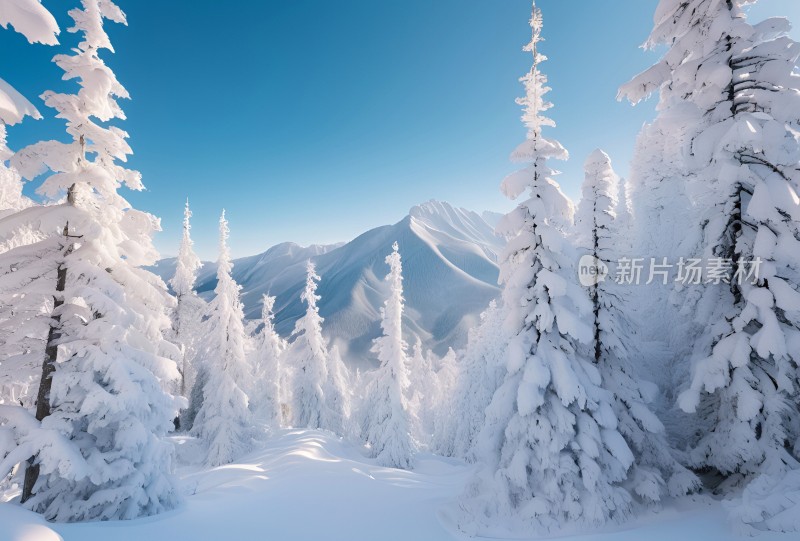 冬季森林白雪覆盖风景