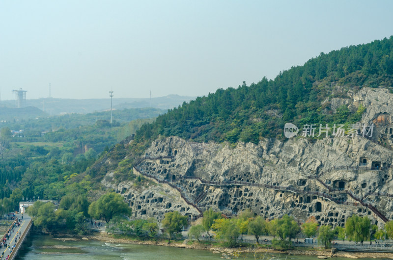 河南洛阳龙门石窟大景