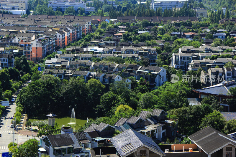 成都市温江区现代城镇建筑风光