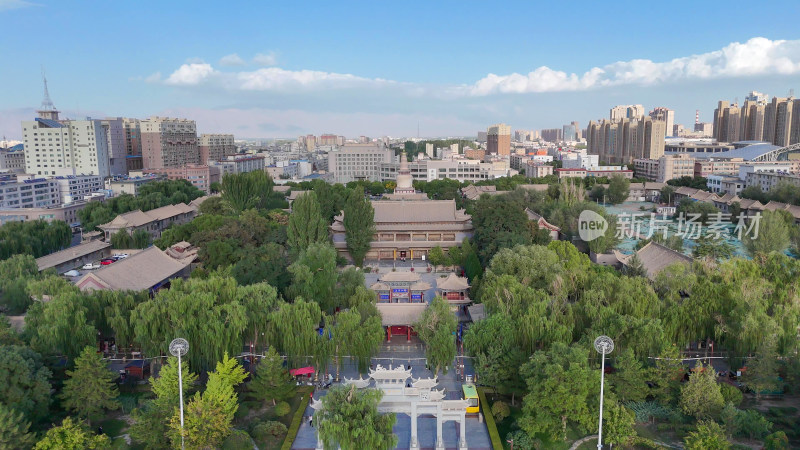 甘肃张掖大佛寺4A景区航拍摄影图