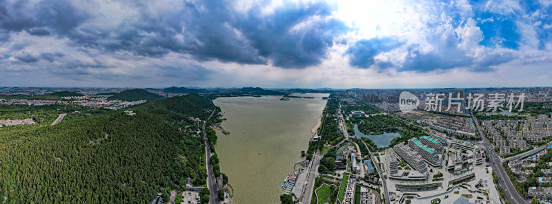 江苏徐州云龙湖5A景区航拍全景图