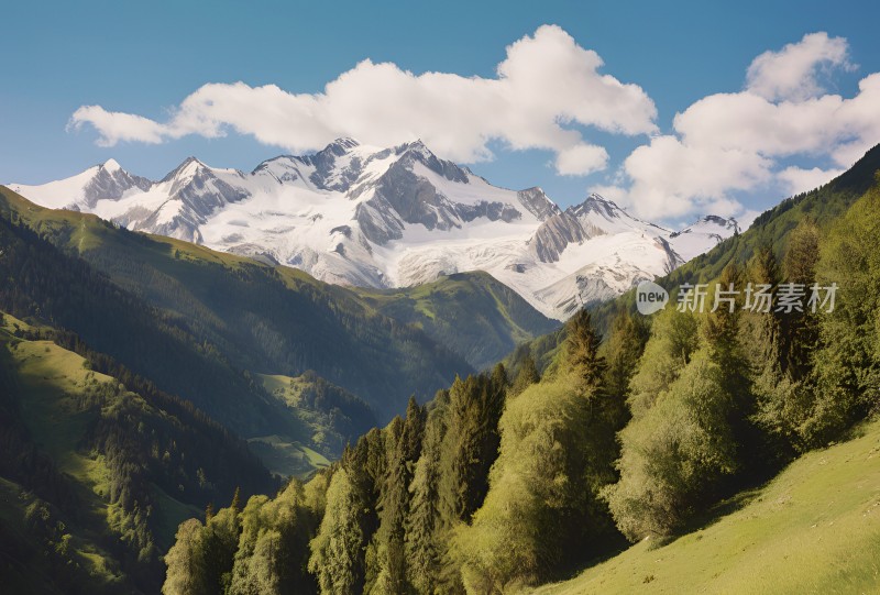 雪山高原草原森林风景