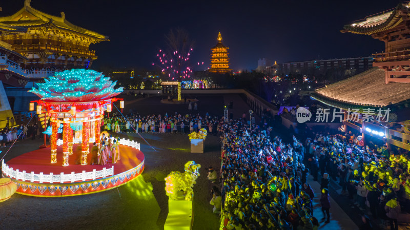 洛阳隋唐遗址应天门九洲池景区文化演出夜景