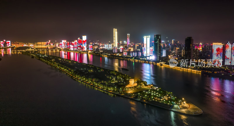 长沙橘子洲夜景