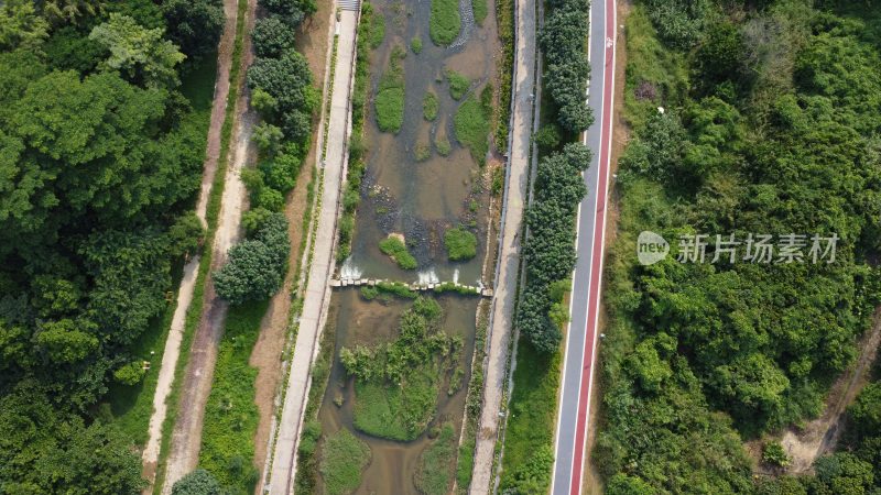 航拍广东省东莞市清溪镇城市风光