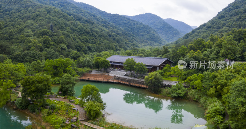 杭州富阳黄公望隐居地春天航拍