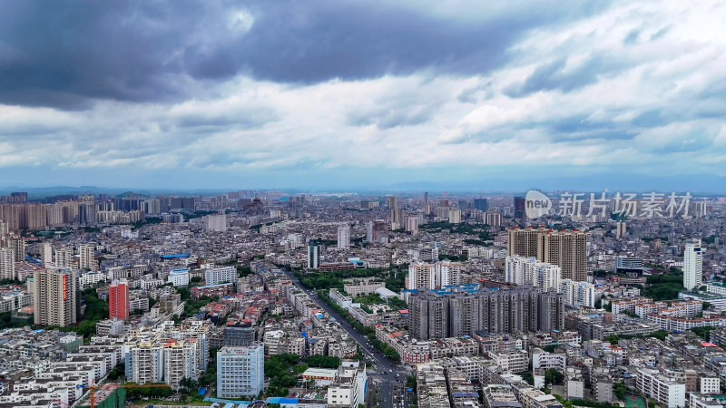 玉林城市大景城市全景航拍图