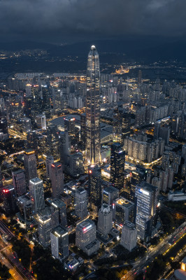 深圳福田CBD航拍夜景