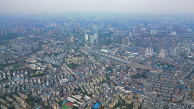 高空俯瞰城市住宅小区
