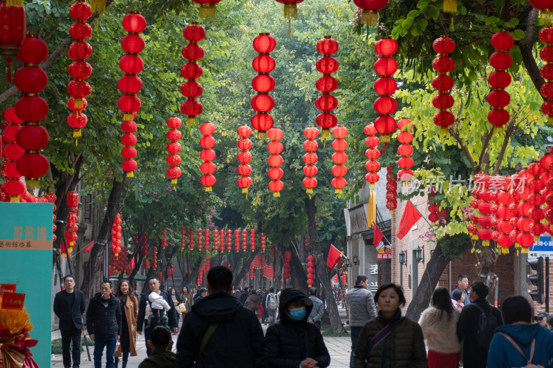 福州新年街道人间烟火气