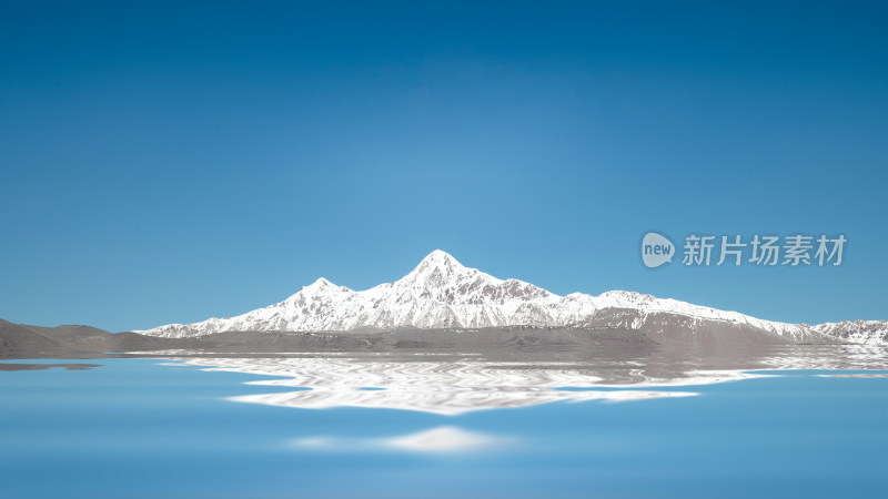 雪山湖泊的宁静倒影