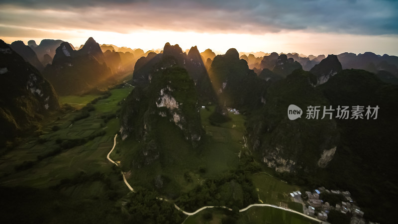 广西桂林山水喀斯特地貌航拍