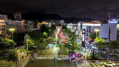 深圳城市夜景交通航拍图