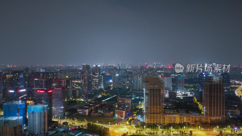 航拍四川成都天府新城成都金融城夜景摄影图