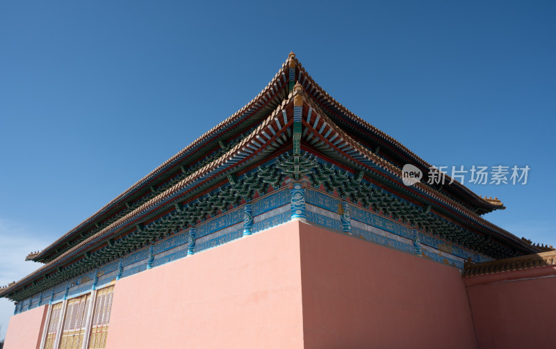 晴朗天气北京故宫紫禁城古代建筑宫殿屋檐