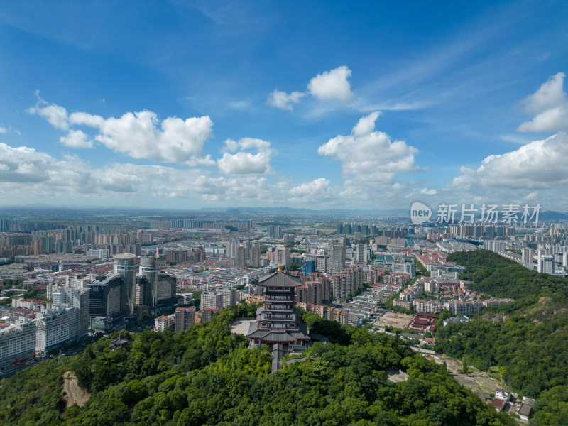 航拍浙江台州城市风光