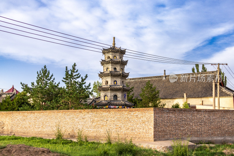 佛教居士林塔古塔寺院中国古代传统建筑