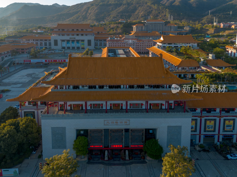 依山傍水的仙游城区特色建筑群鸟瞰全景