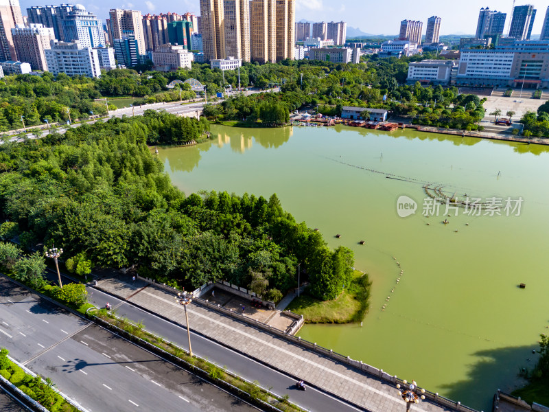 广西来宾城市大景航拍图