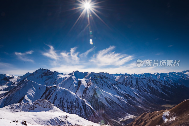 新疆天山山脉雪山山峰山脉