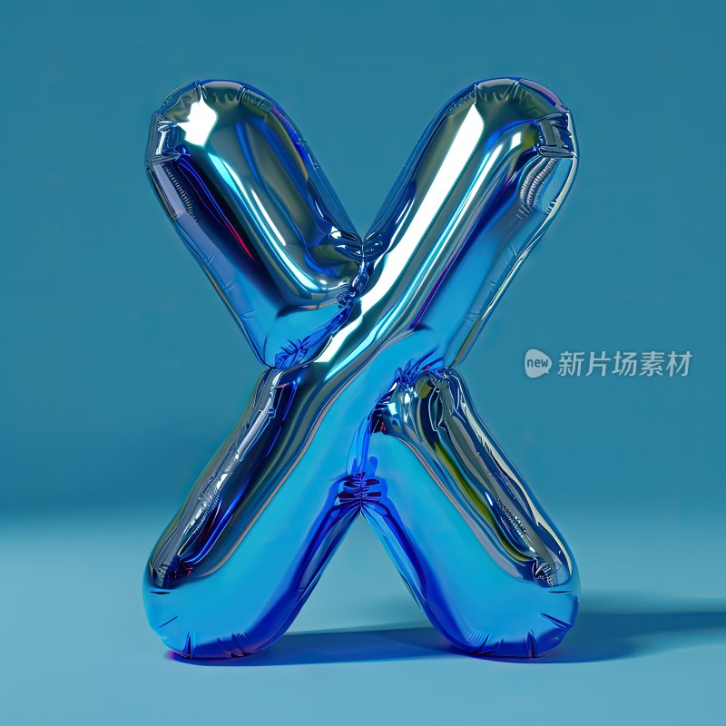 3D渲染气球英文字母X