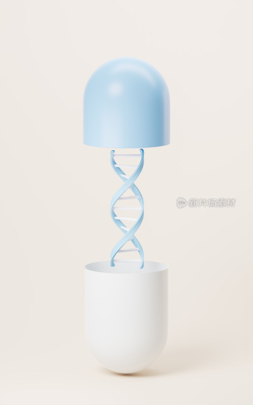 DNA与生物制药概念3D渲染