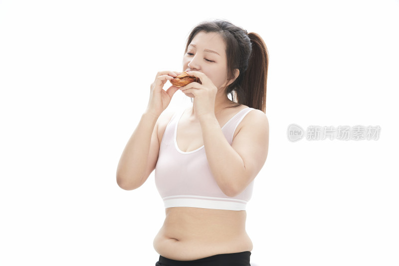 因暴饮暴食导致身材走样的亚洲女士