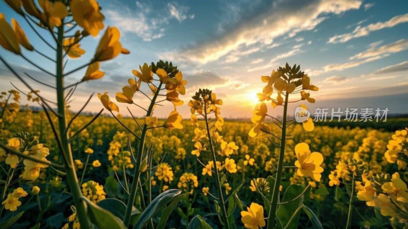 油菜花田与天空