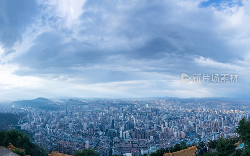 甘肃兰州大场景航拍城市风光