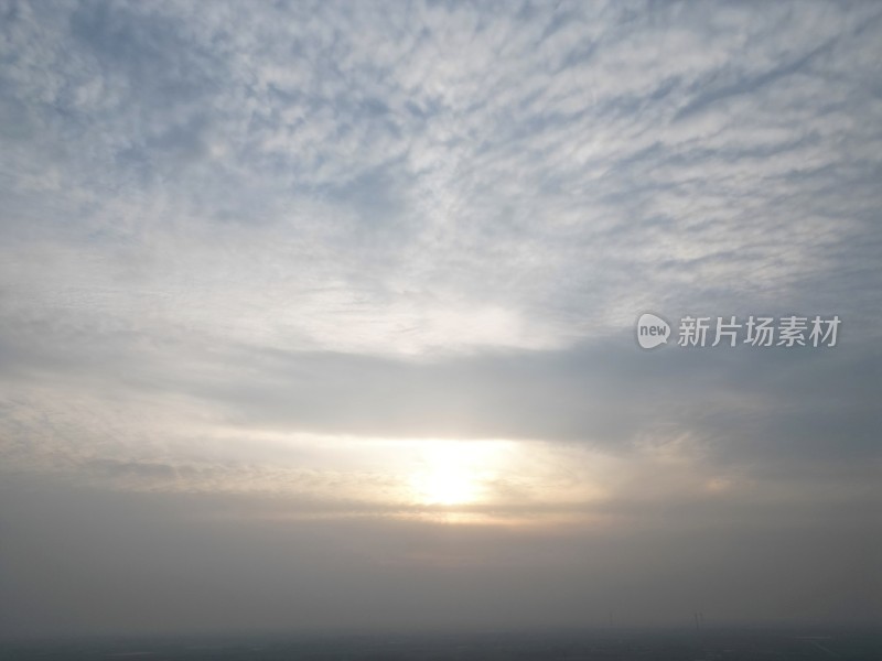 乡村日出航拍全景